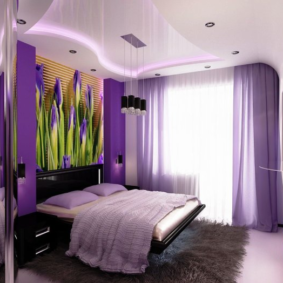 עיצוב חדר שינה סגול