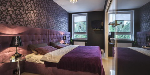 décoration photo chambre violette