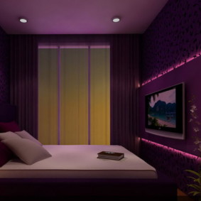 มุมมองภาพห้องนอนสีม่วง