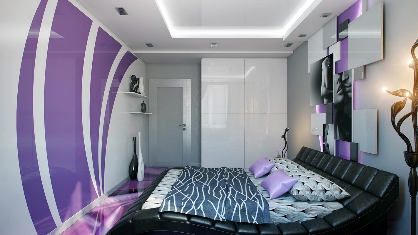 idées de décoration de chambre violette