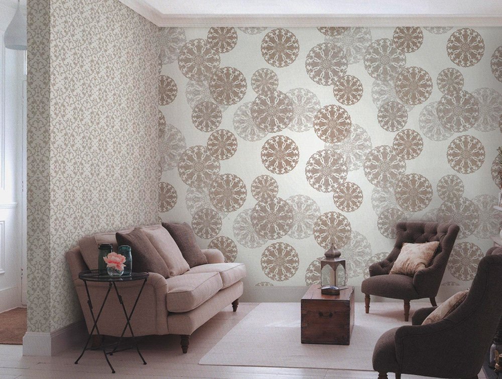 non-woven wallpaper in the living room