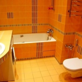 Màu cam trong nội thất phòng tắm