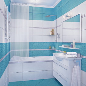 Turquoise tiles in the bathroom interior