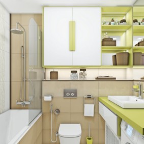 Design of a bathroom with a hanging toilet