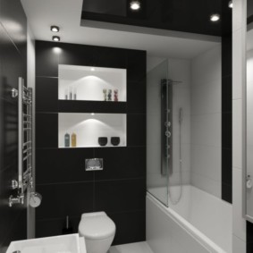 Màu đen trong thiết kế phòng tắm