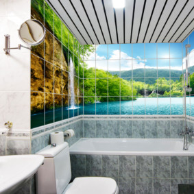 Photopanel in the interior of the bathroom