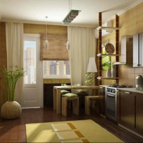 Conception de cuisine avec balcon dans un appartement en ville