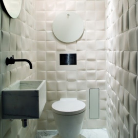 Volumetric tile in the interior of the bathroom