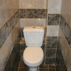 Intérieur des toilettes avec un rebord dans le mur