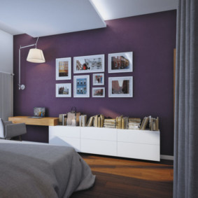 Idées d'intérieur de chambre violette vues