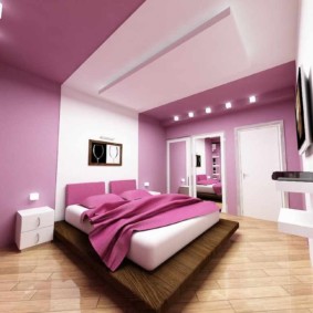 ตัวเลือกแนวคิดการตกแต่งภายในห้องนอนสีม่วง