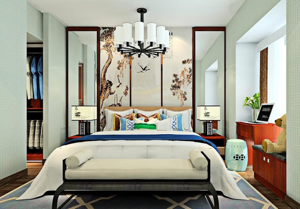Feng Shui yatak odası iç fotoğraf dekorasyon