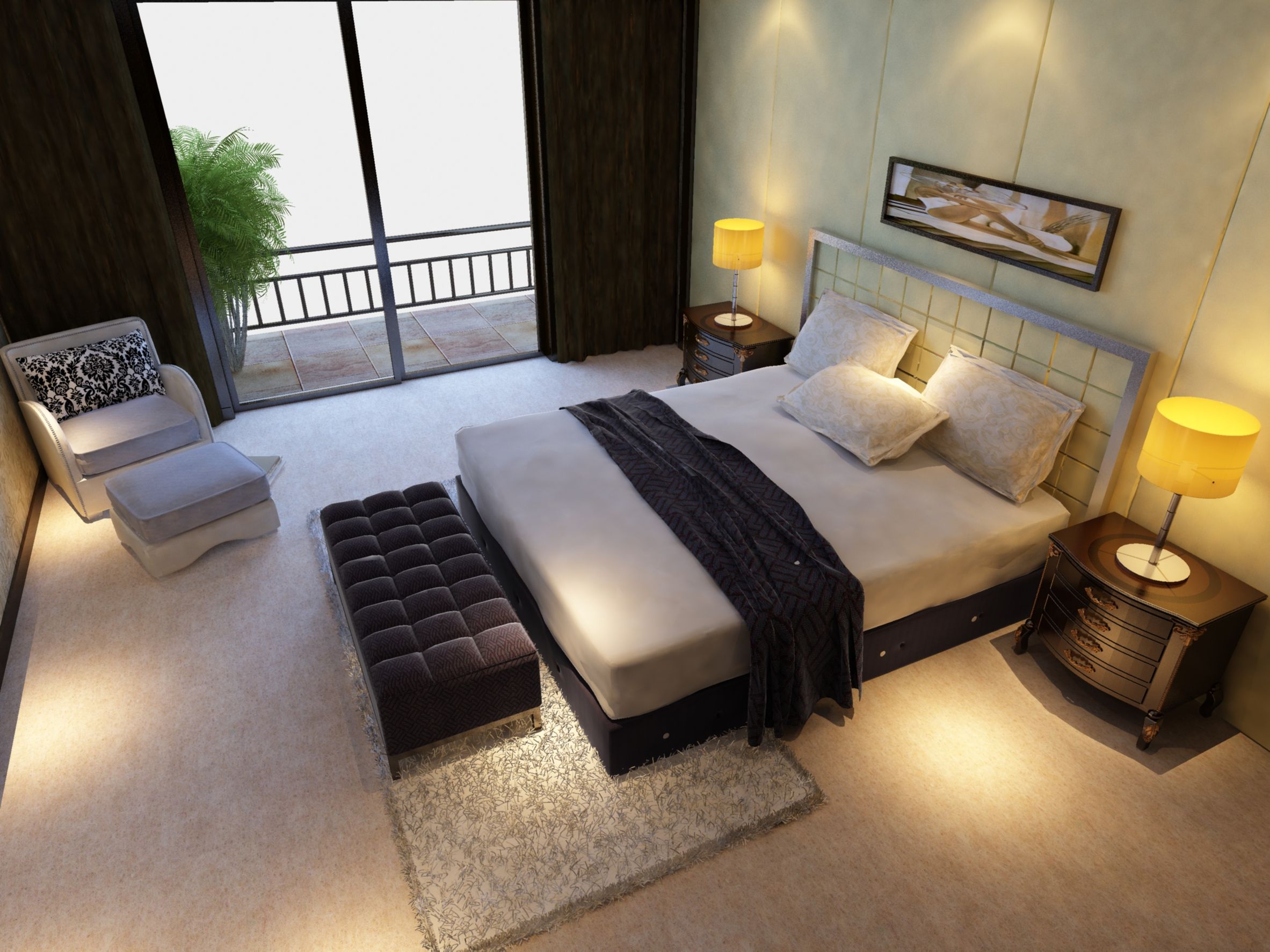 feng shui yatak odası iç tasarım fikirleri