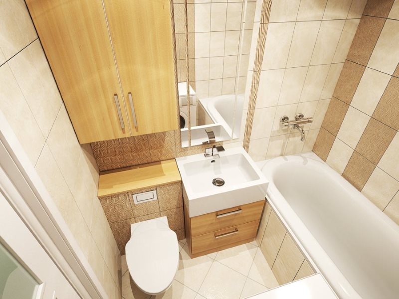 Compact plumbing in a small bathroom