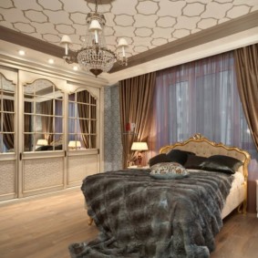 neoklasik yatak odası döşeme