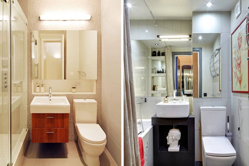 Options d'éclairage de salle de bain compactes