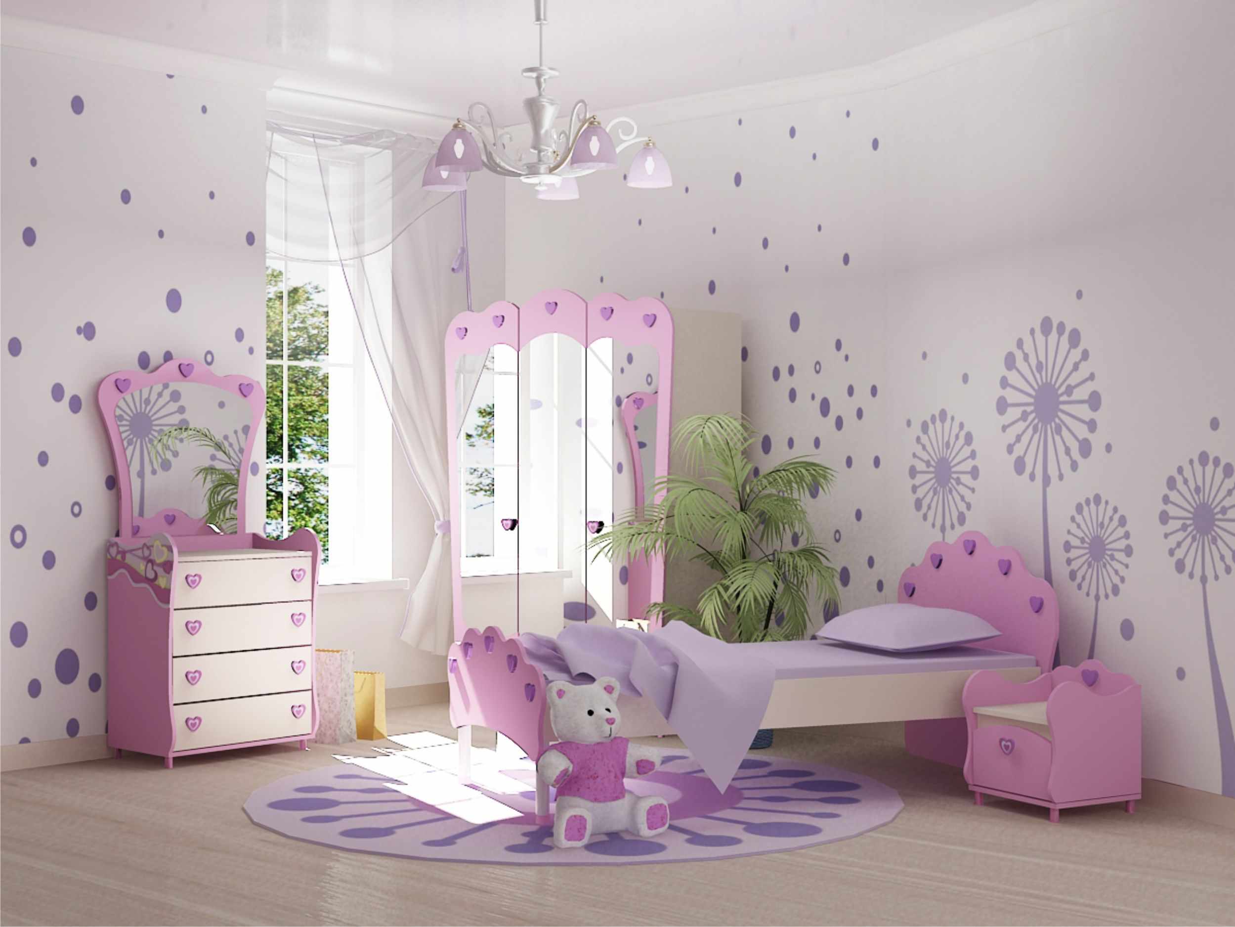 chambre lilas pour enfants
