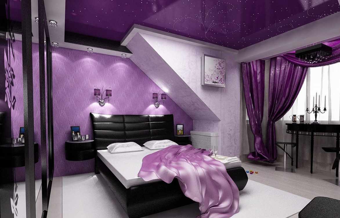 siyah leylak yatak odası