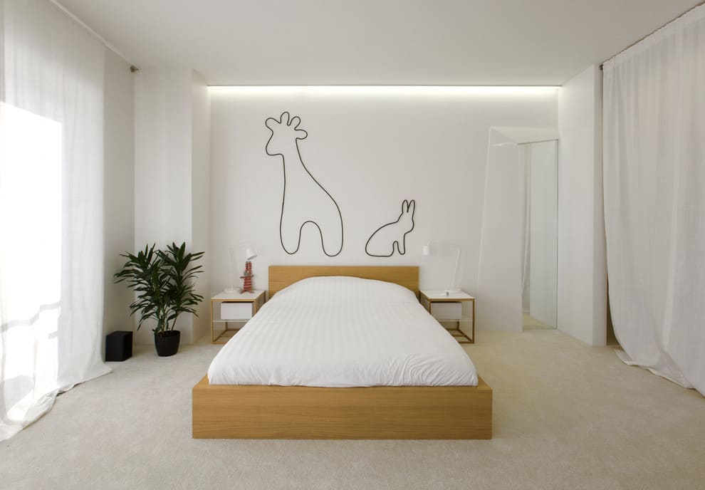 minimalist yatak odası bitkileri