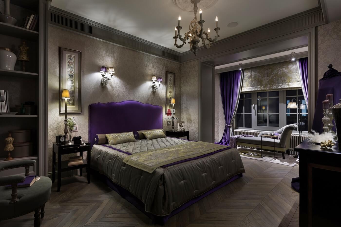 neoklasik yatak odası fotoğraf