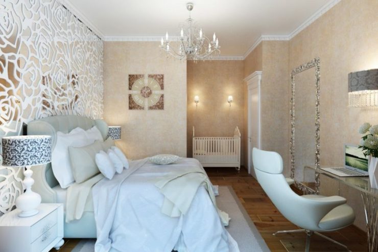Art Deco yatak odası tasarım görünümleri