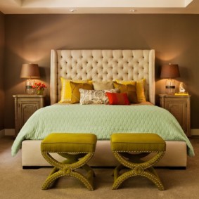 kahverengi yatak odası dekor fotoğraf