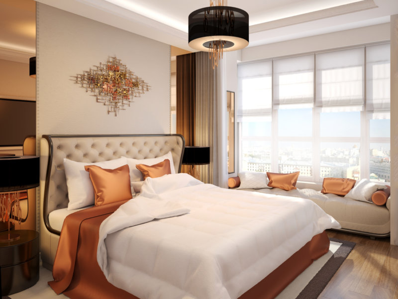 Art Deco yatak odası tasarımı fotoğraf