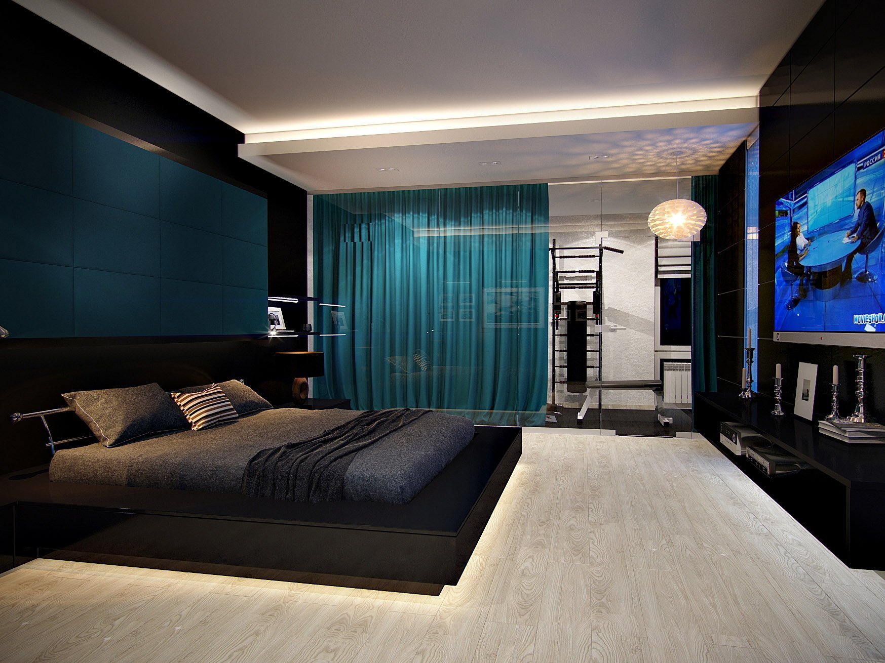 yüksek teknoloji yatak odası tasarım fotoğraf