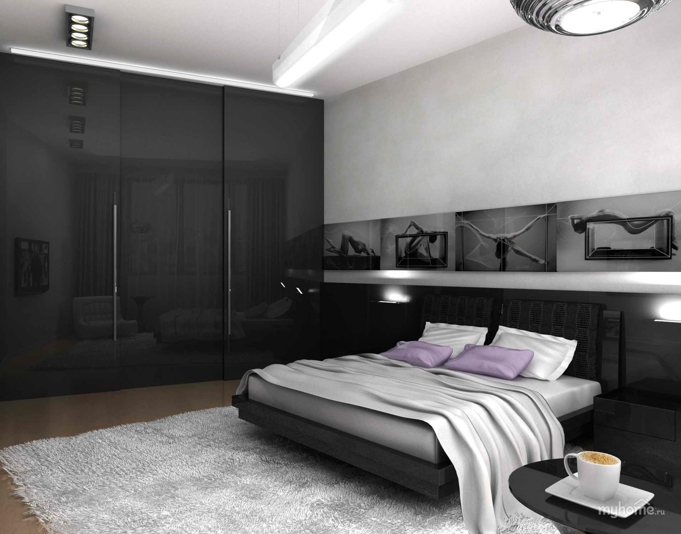 تصميم غرفة نوم عالية التكنولوجيا الصورة