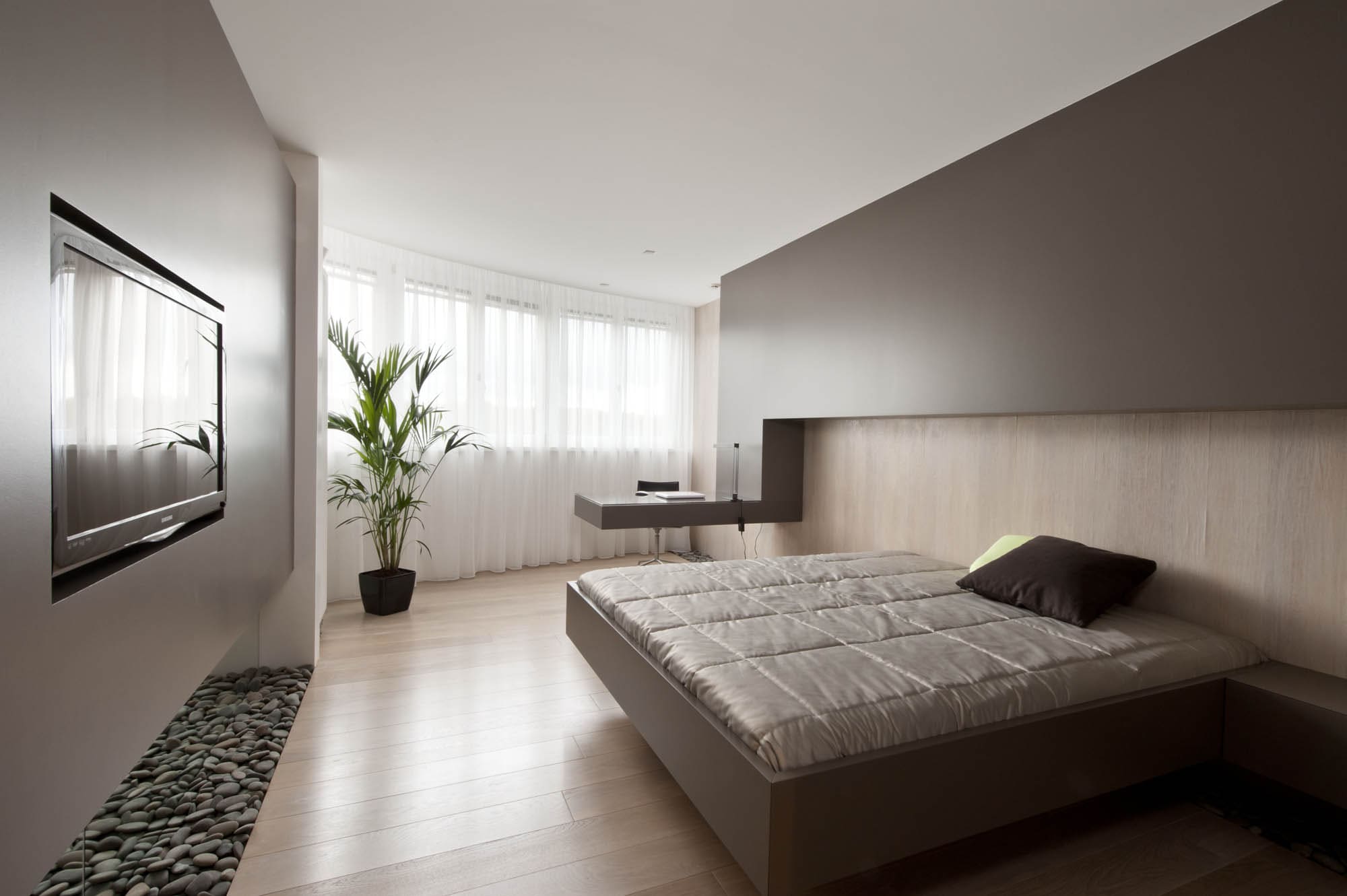 minimalizm yatak odası dekor fotoğraf