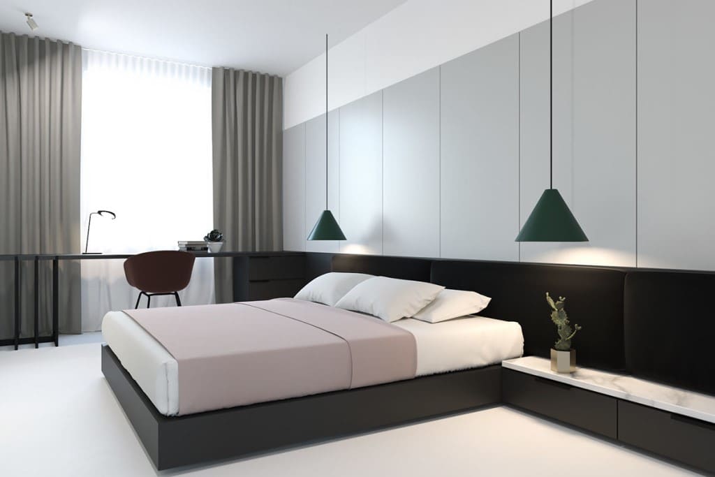 minimalizm yatak odası fotoğraf iç