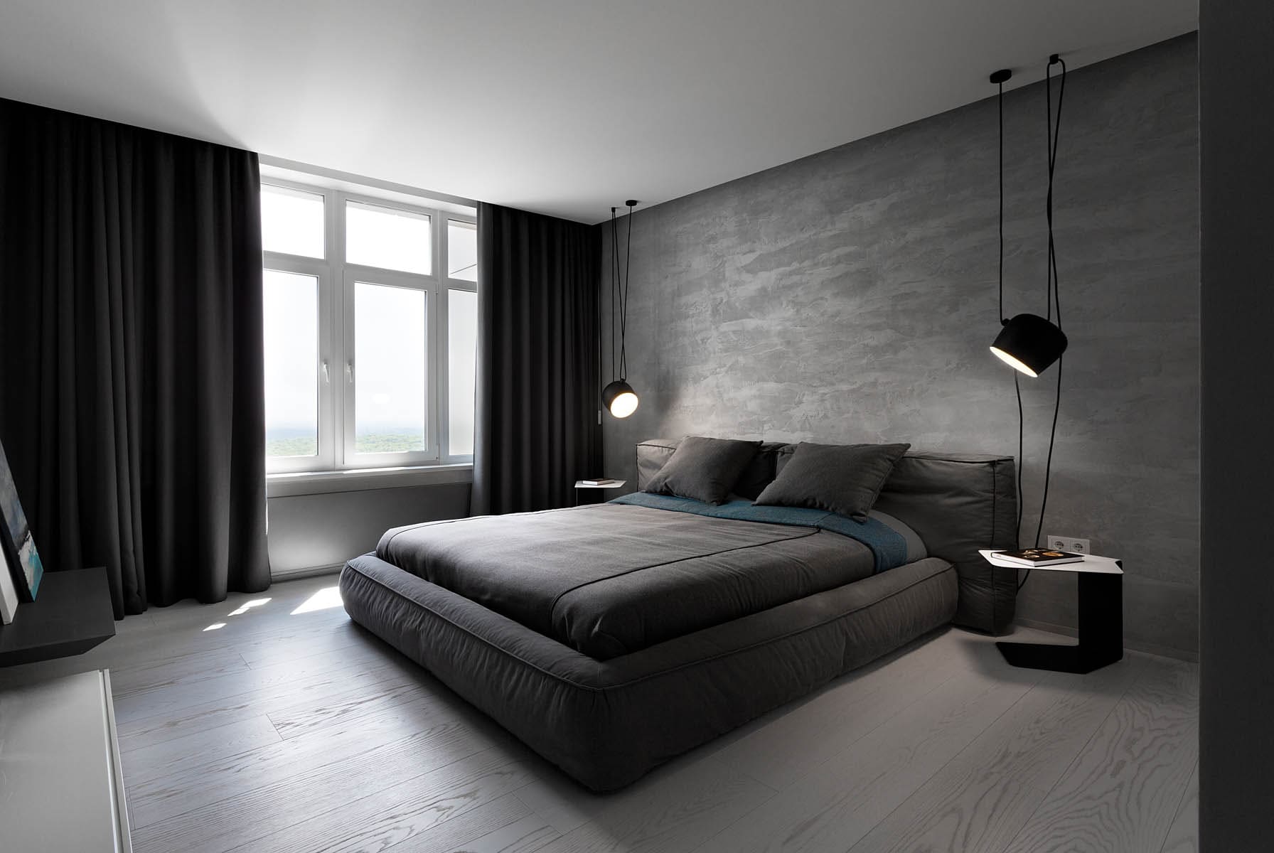 dormitor în stil minimalism