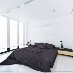 idei de design de dormitor în stil minimalism