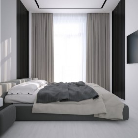 minimālisma stila guļamistabas interjera foto