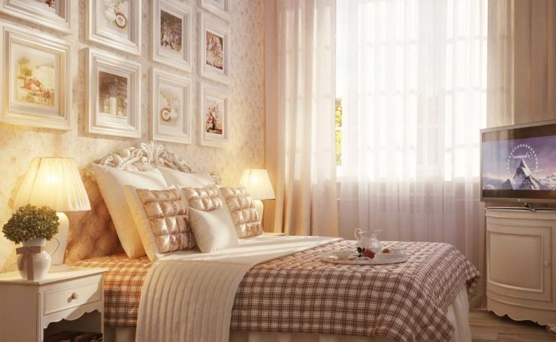 Provence tarzı yatak odası dekor fotoğraf