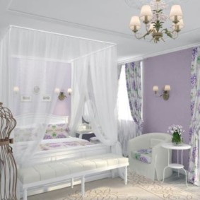 Provence tarzı yatak odası fotoğraf dekor