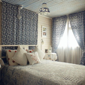 Provence tarzı yatak odası fotoğraf tekstil