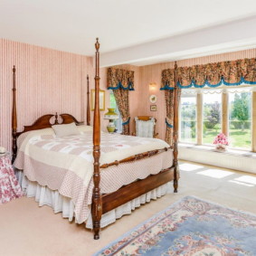 Provence tarzı yatak odası fotoğraf tekstil