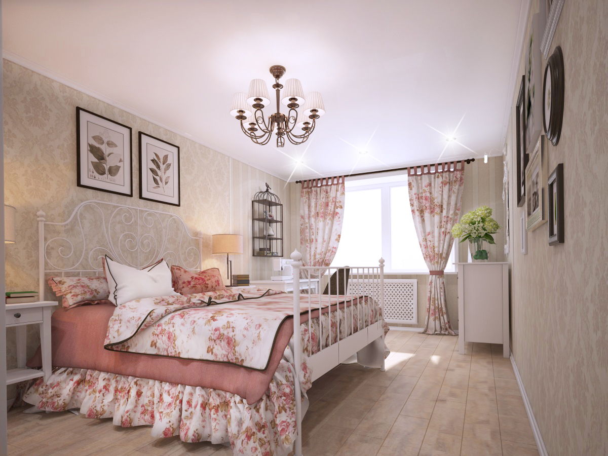 Provence yatak odası dekor görünümleri