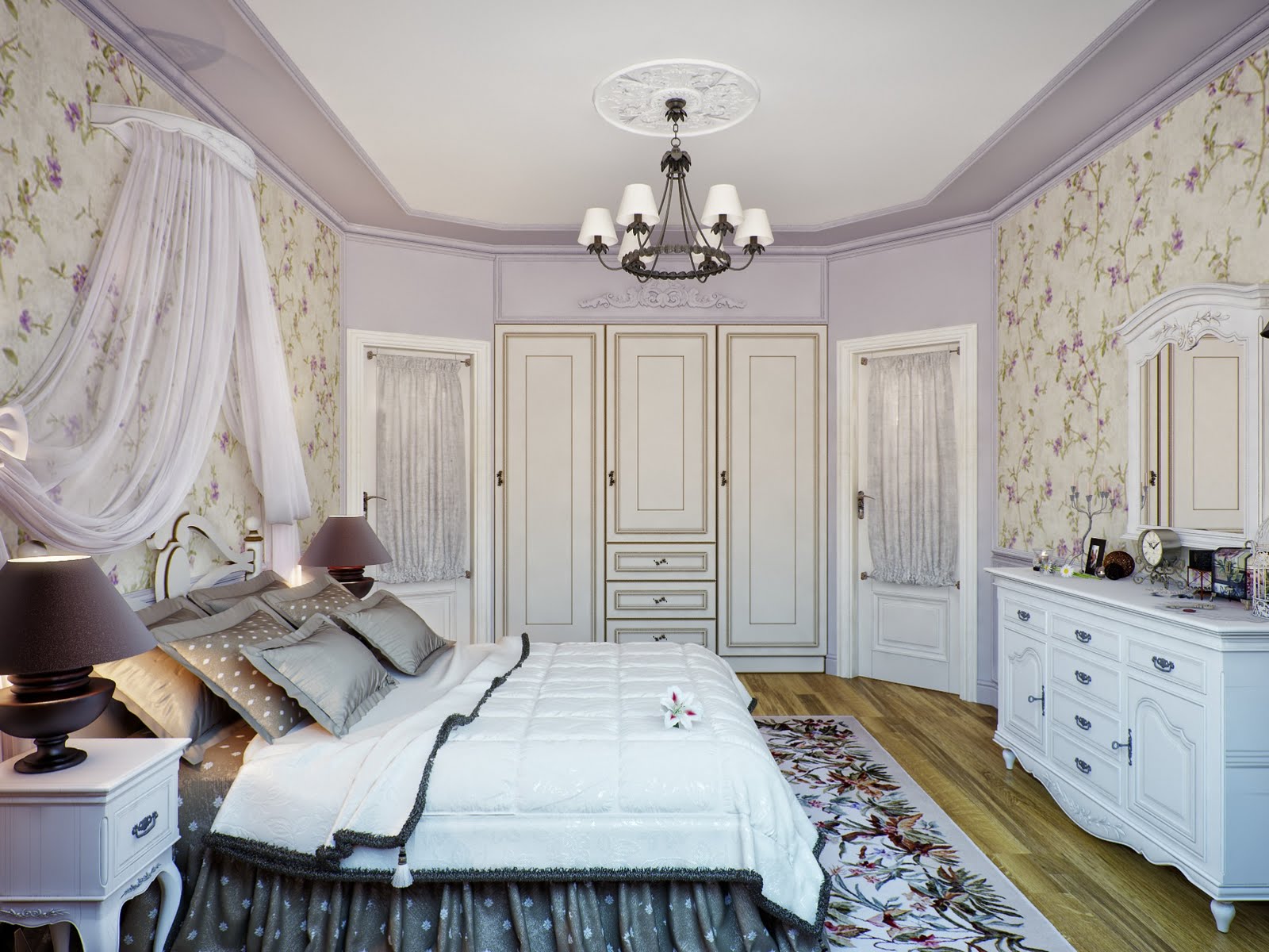 חדר שינה בסגנון פרובנס