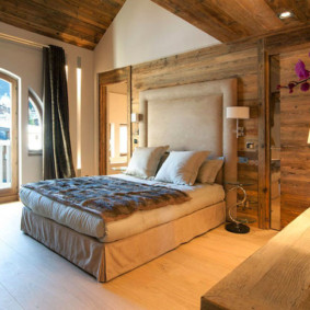 Chalet yatak odası fotoğraf tasarımı