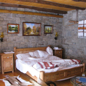 dağ evi tarzı yatak odası fotoğraf dekorasyon