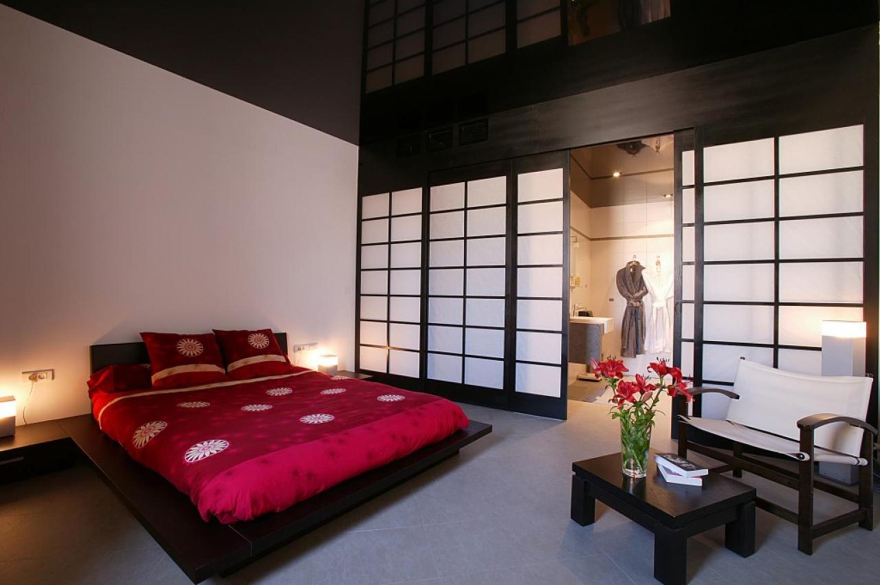 Japon tarzı yatak odası fotoğraf seçenekleri