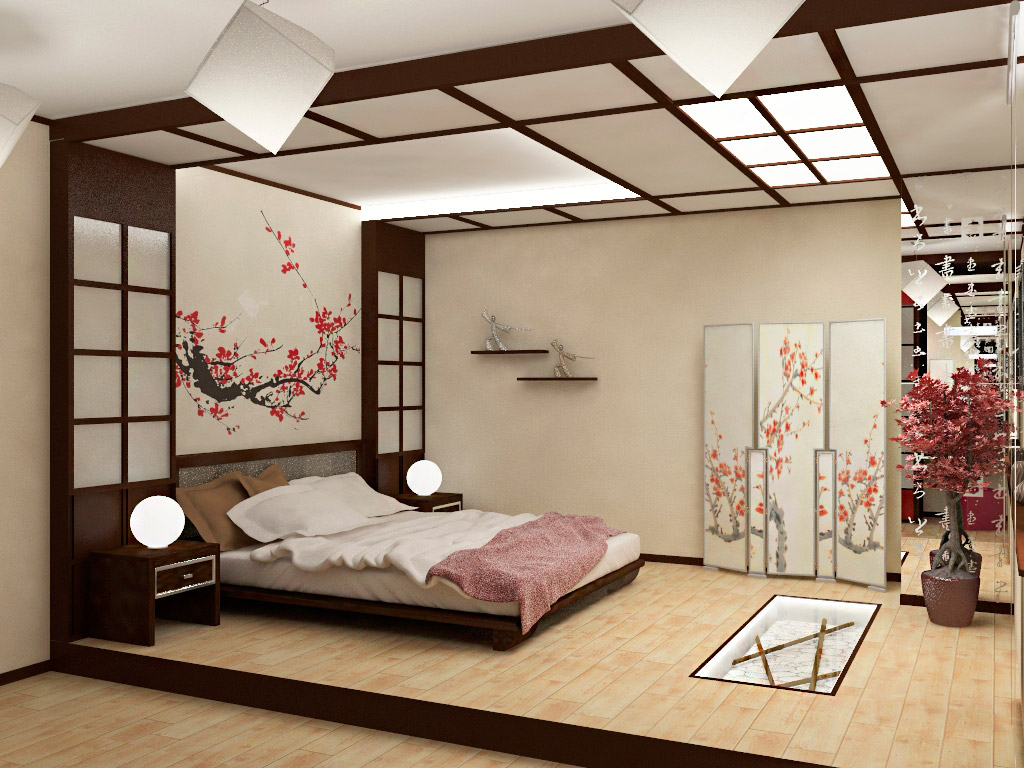 Idei interioare de dormitor in stil japonez