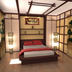 Idei de design în dormitor în stil japonez