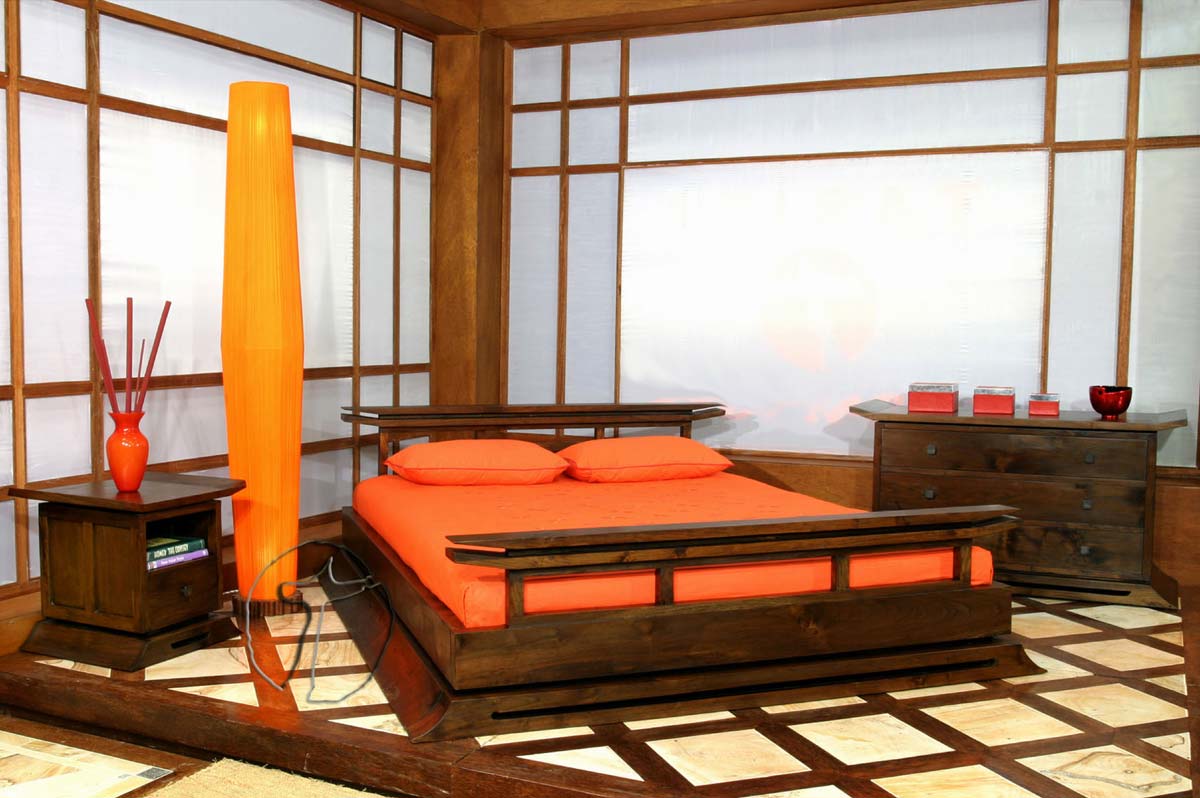 Japon tarzı yatak odası görünümü fikirleri