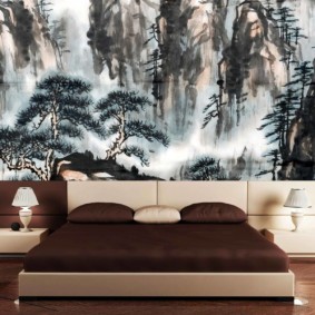 Japon tarzı yatak odası iç fotoğraf