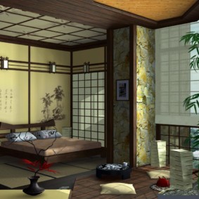japon tarzı yatak odası iç fikirler