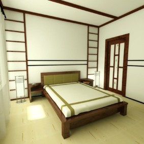 Fotografie de recenzie în dormitor în stil japonez