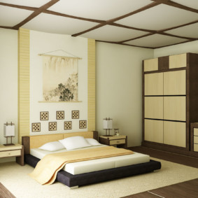 Japāņu stila guļamistabas skatu foto